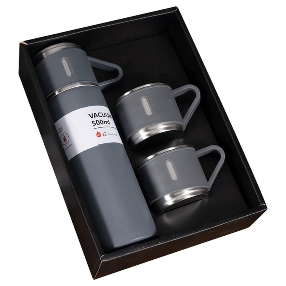 Vacuum Flask Set 17oz - Insulated Water Bottle thermos 3 Cups